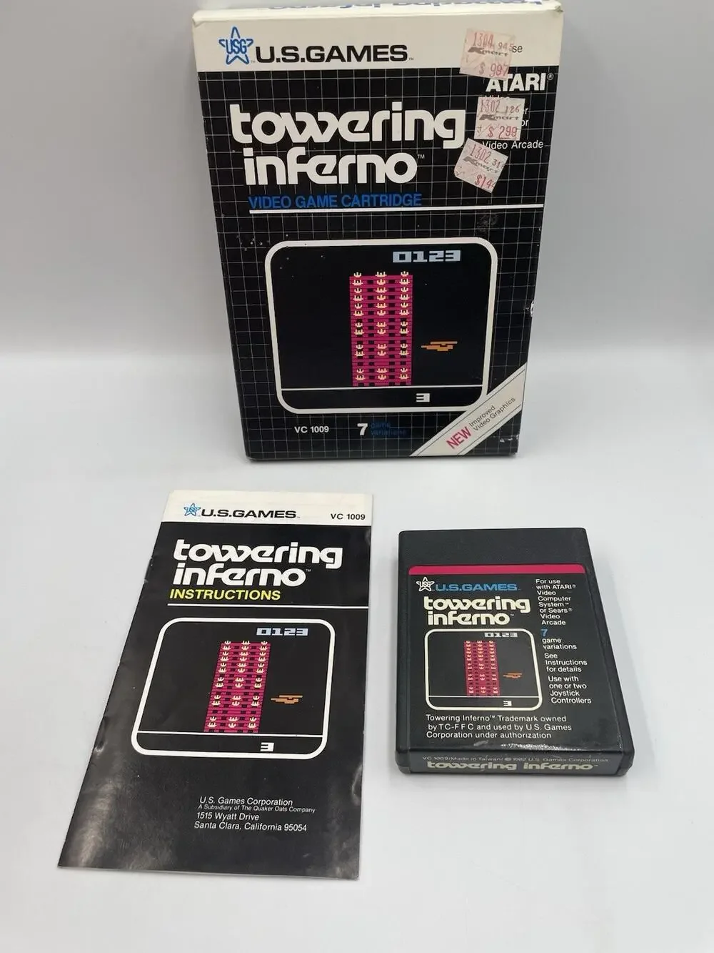 1982 Atari Towering Inferno Cartridge Complete With Manual, Tested